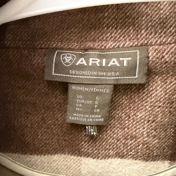 Ariat Women's Maryland Jacket in Brown and Cream Plaid size S - Picture 6 of 11